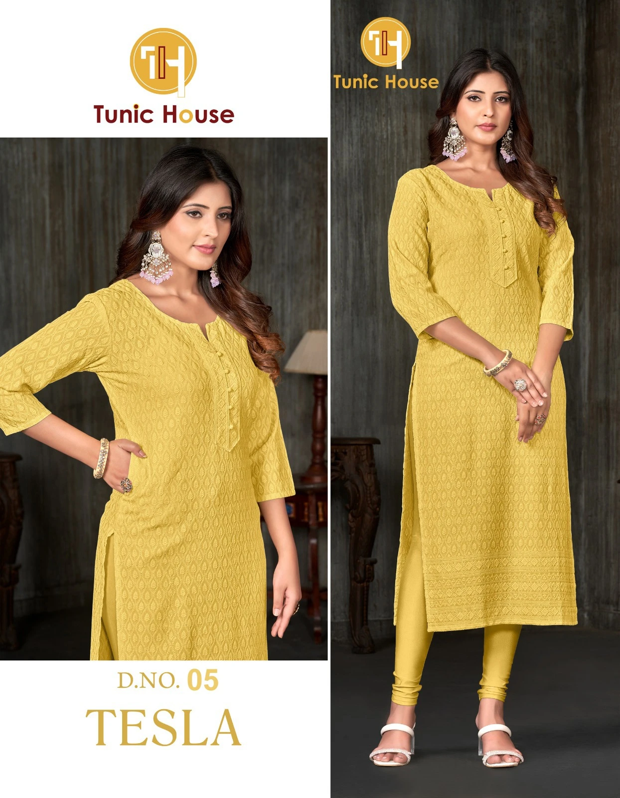 Tunic House Tesla Viscous Rayon Wholesale Fully Chikankari Fancy Kurtis Catalog — Wholesale Kurtis, MPA wholesale from Surat - Gallery Image 9